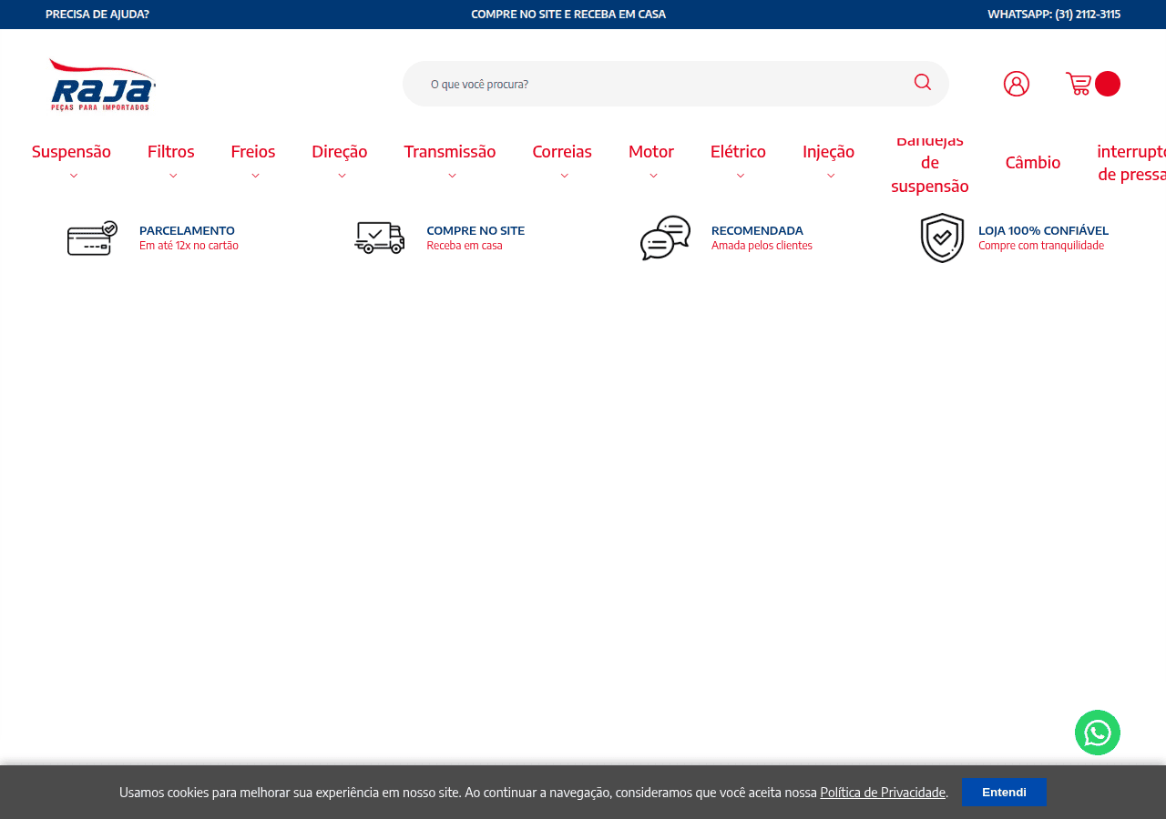 Screenshot of rajapecas.com.br