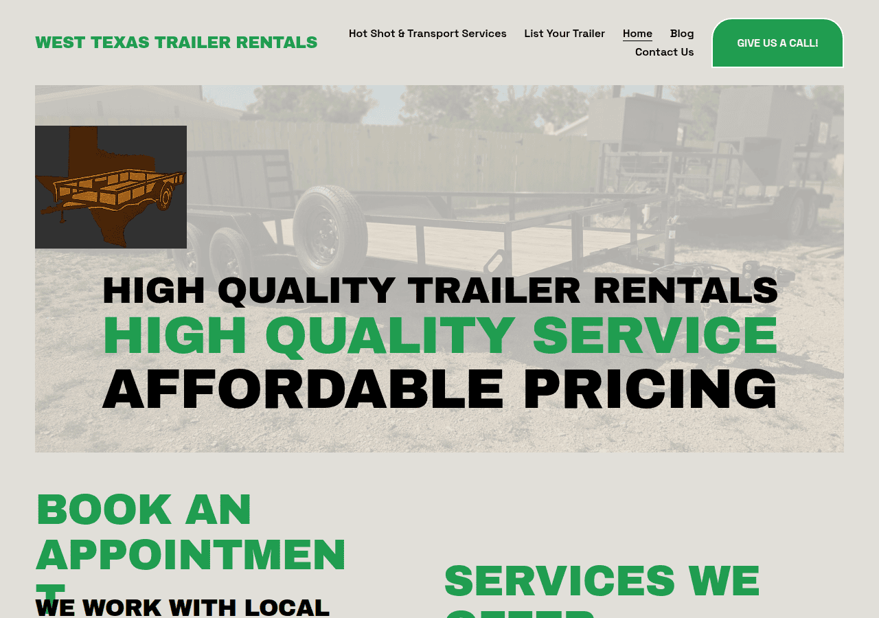 Screenshot of wtxtrailerrentals.com