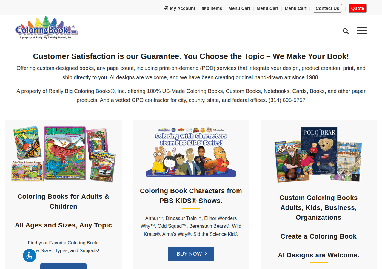 Screenshot of coloringbook.com