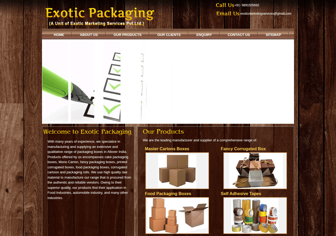Screenshot of exoticpackaging.net
