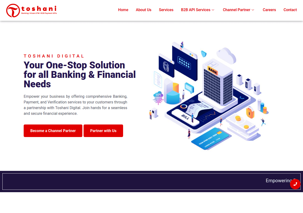 Screenshot of toshanidigital.com