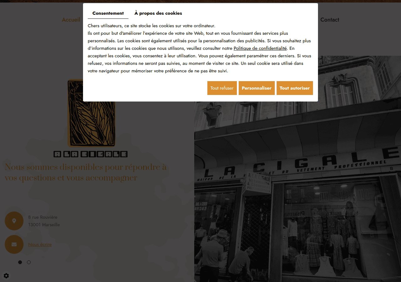 Screenshot of alacigale.fr