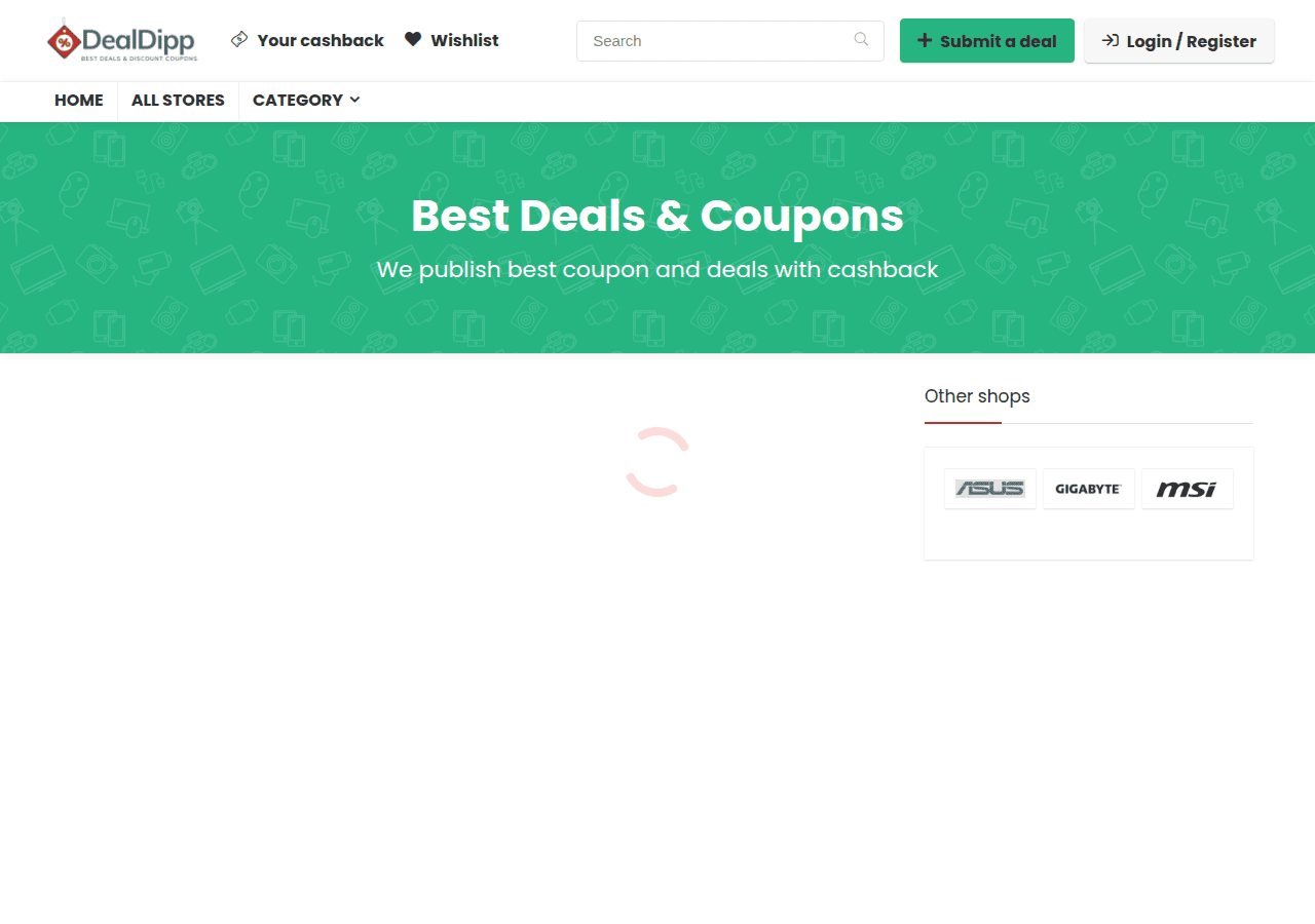 Screenshot of dealdipp.com
