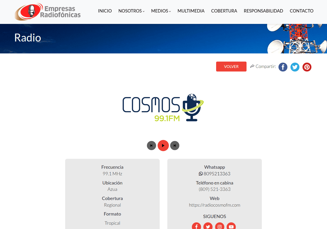 Screenshot of empresasradiofonicas.com.do