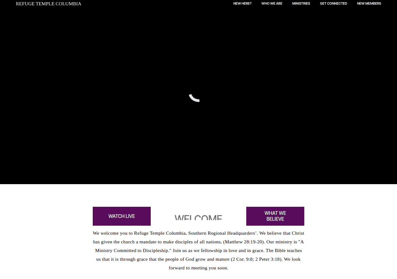 Screenshot of refugetemplecolumbia.org