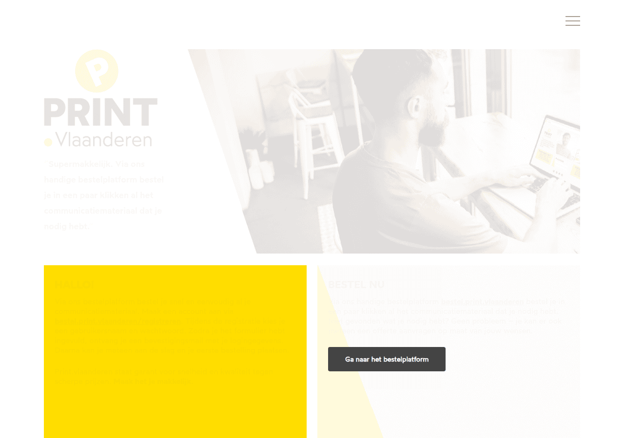 Screenshot of print.vlaanderen