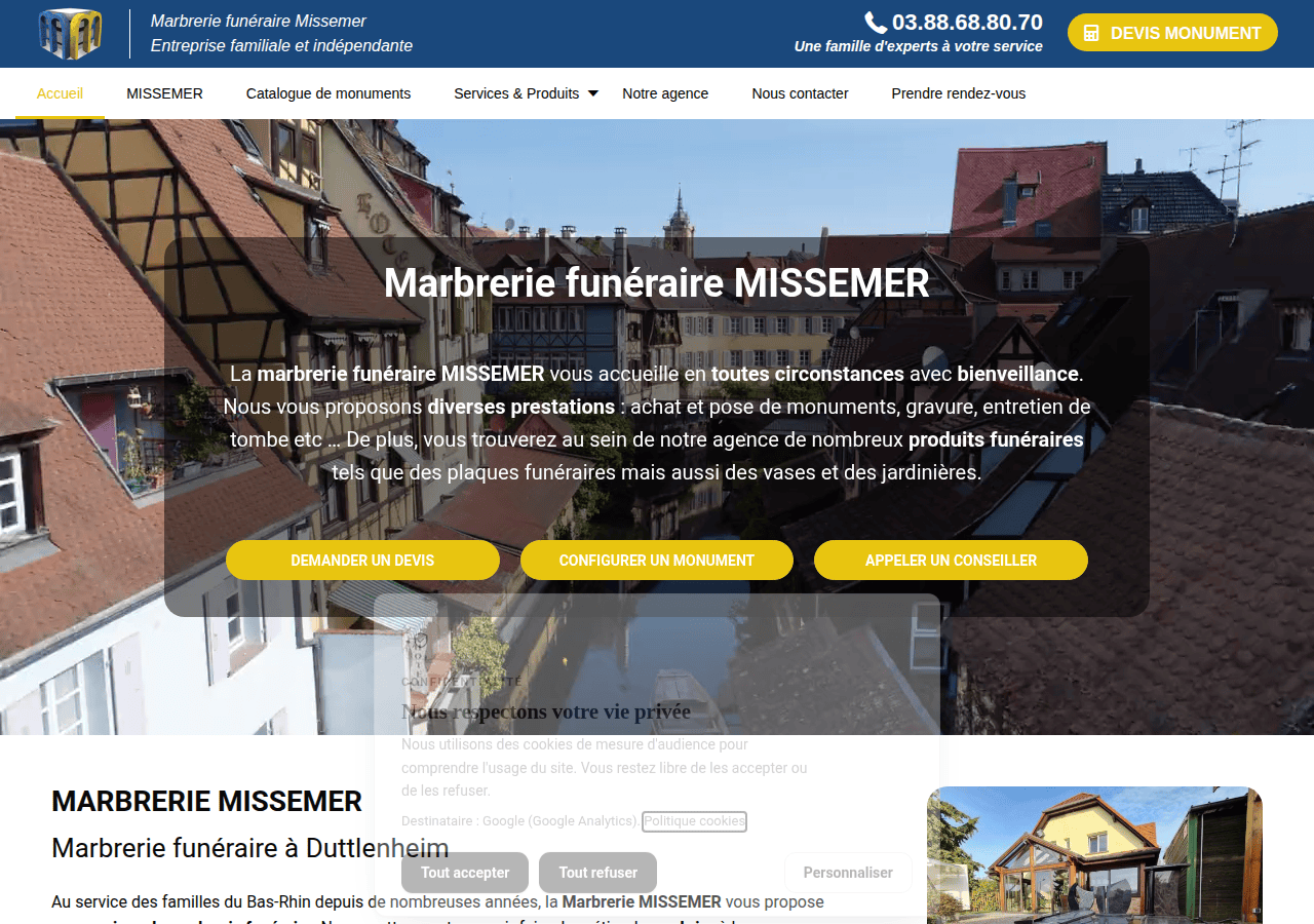 Screenshot of missemer-marbrerie.fr