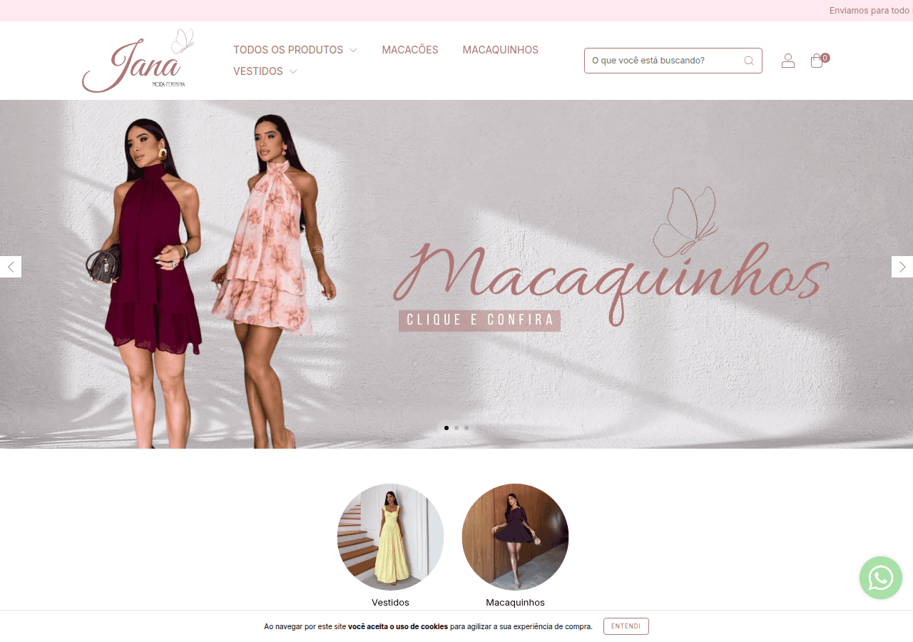 Screenshot of modasjana.com.br