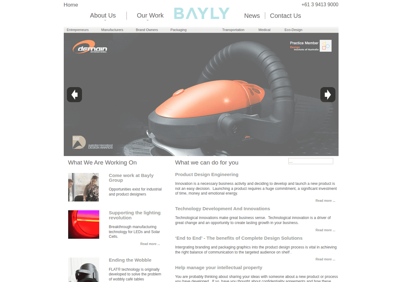 Screenshot of bayly.com.au