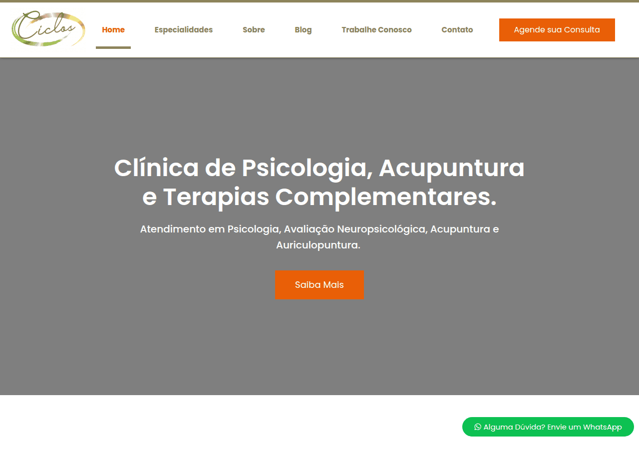Screenshot of ciclosterapias.com.br