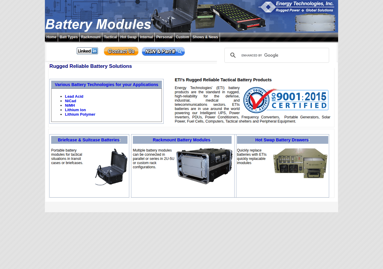 Screenshot of batterymodules.com