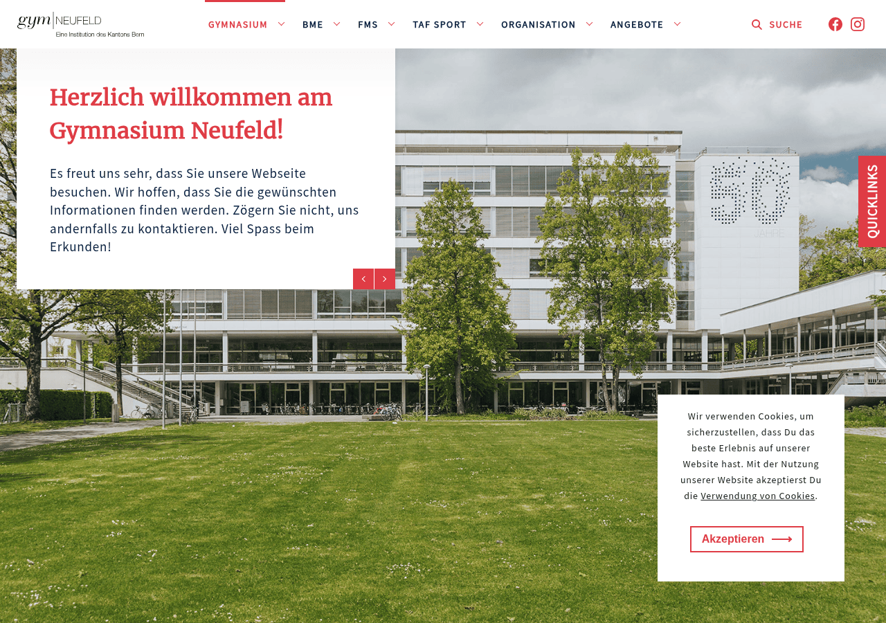 Screenshot of gymneufeld.ch