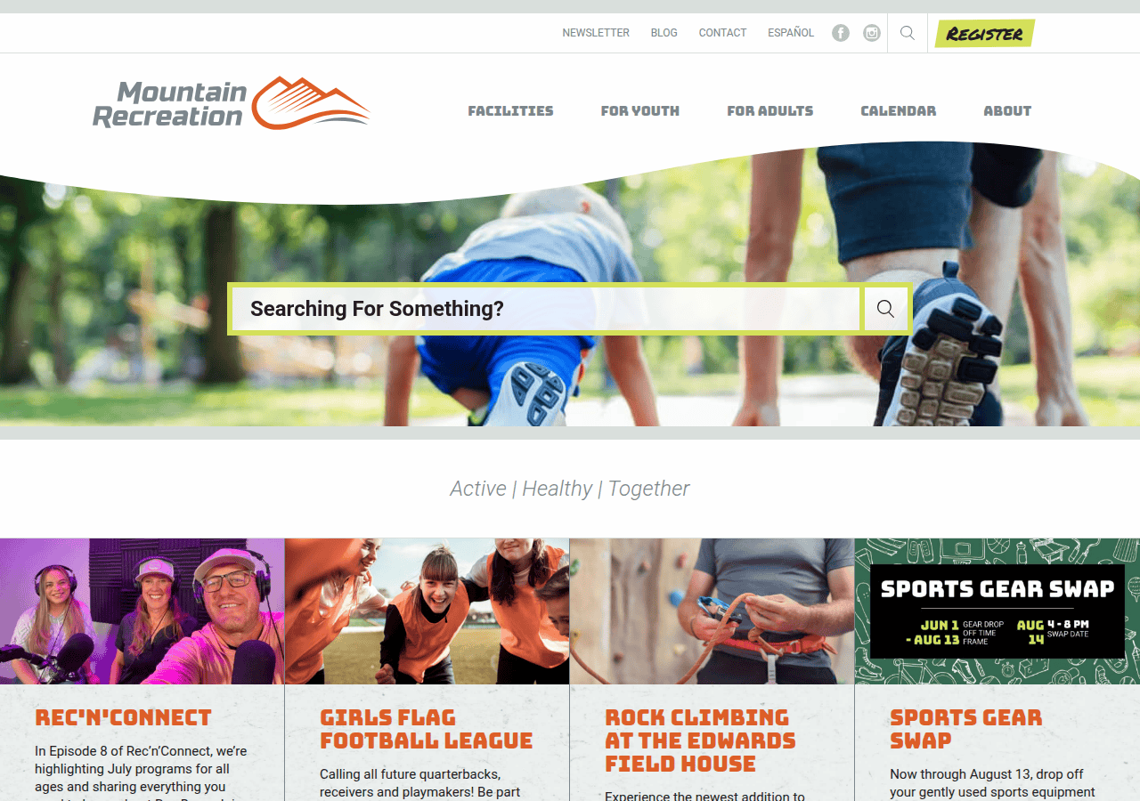 Screenshot of mountainrec.org