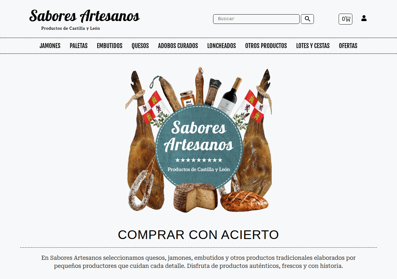 Screenshot of saboresartesanos.com