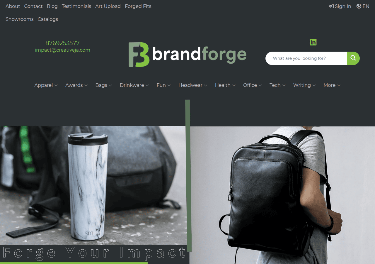 Screenshot of brandforgeja.com