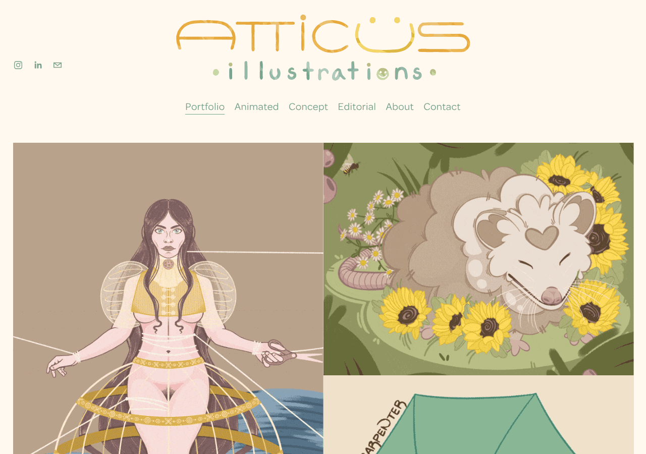 Screenshot of atticusillustrations.com