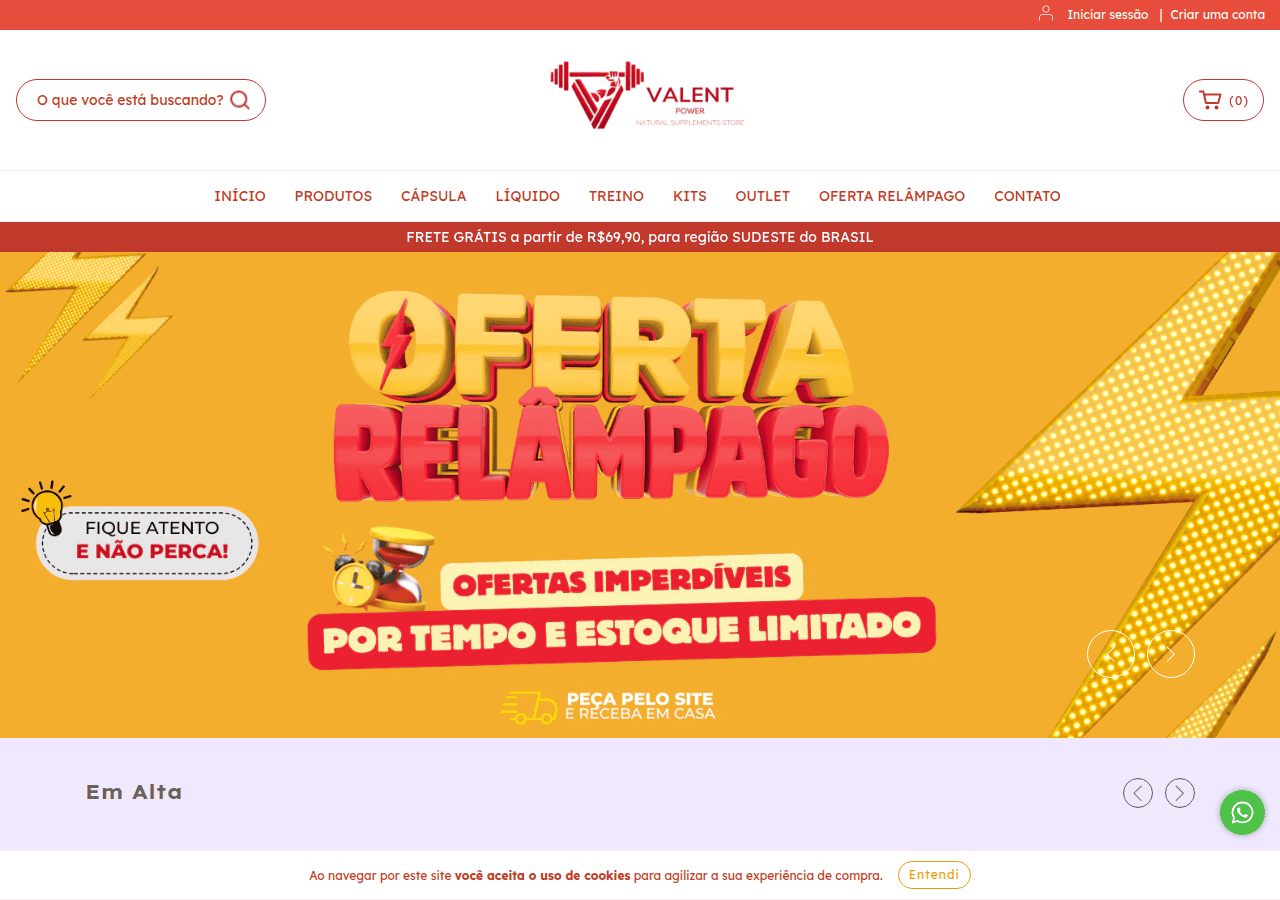 Screenshot of valentpower.com.br