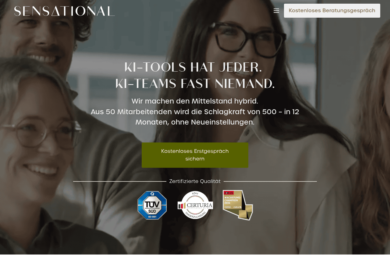 Screenshot of sensational.gmbh