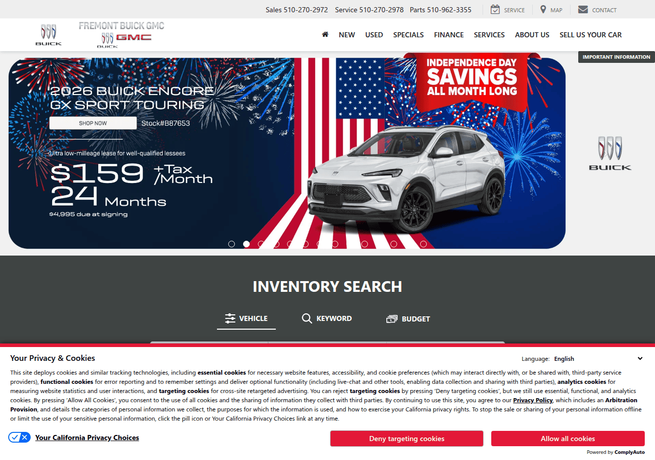 Screenshot of fremontbuickgmc.com