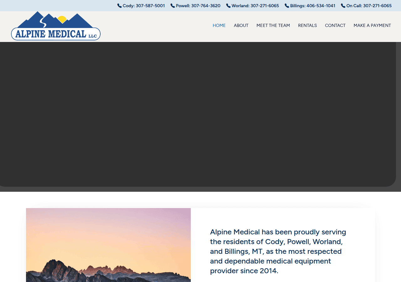 Screenshot of myalpinemedical.com