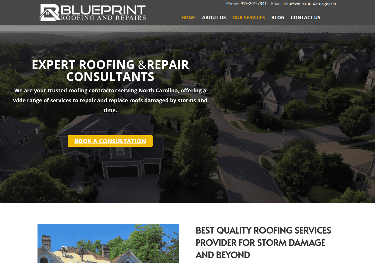 Screenshot of wefixroofdamage.com