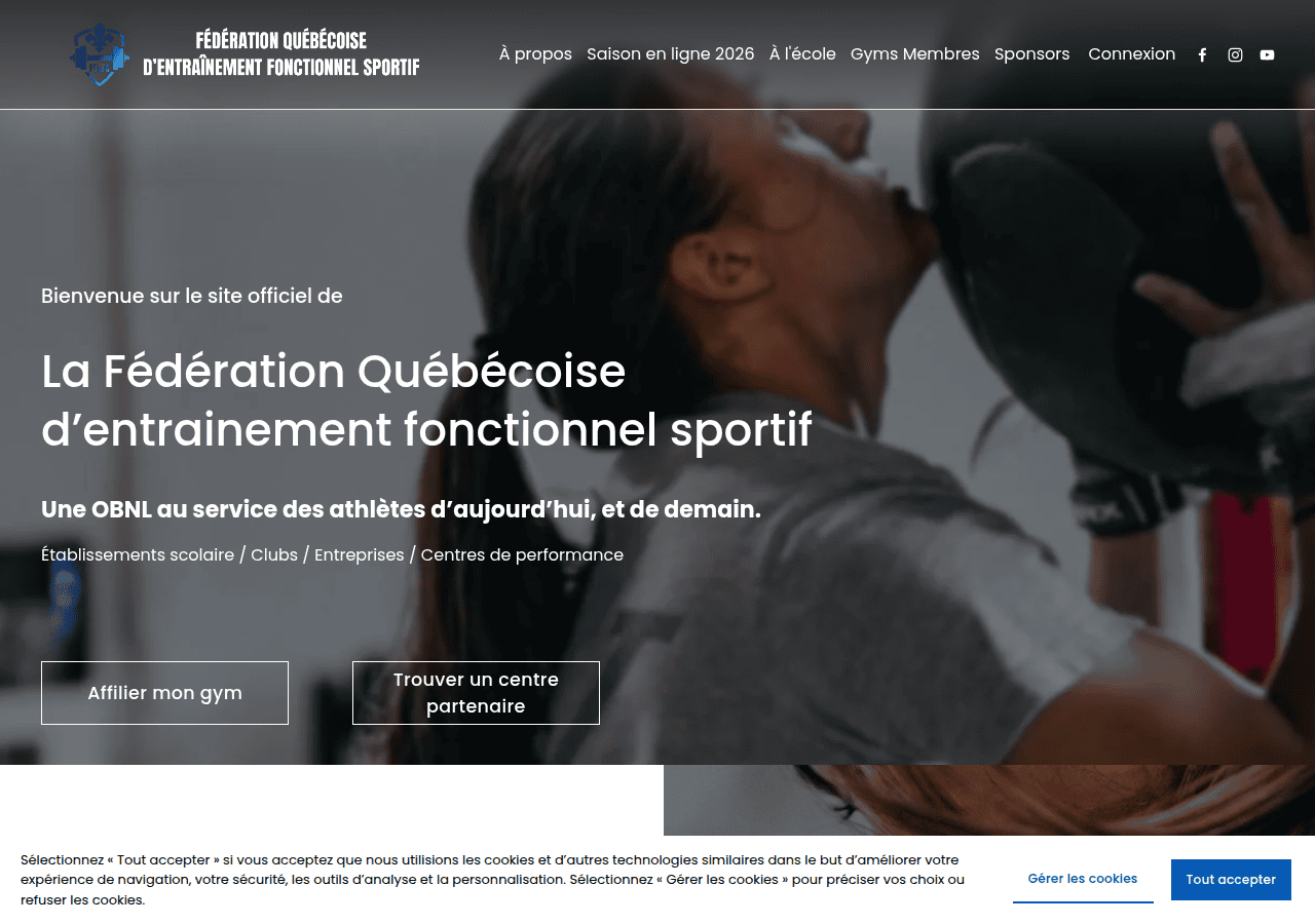 Screenshot of entrainementfonctionnelqc.ca