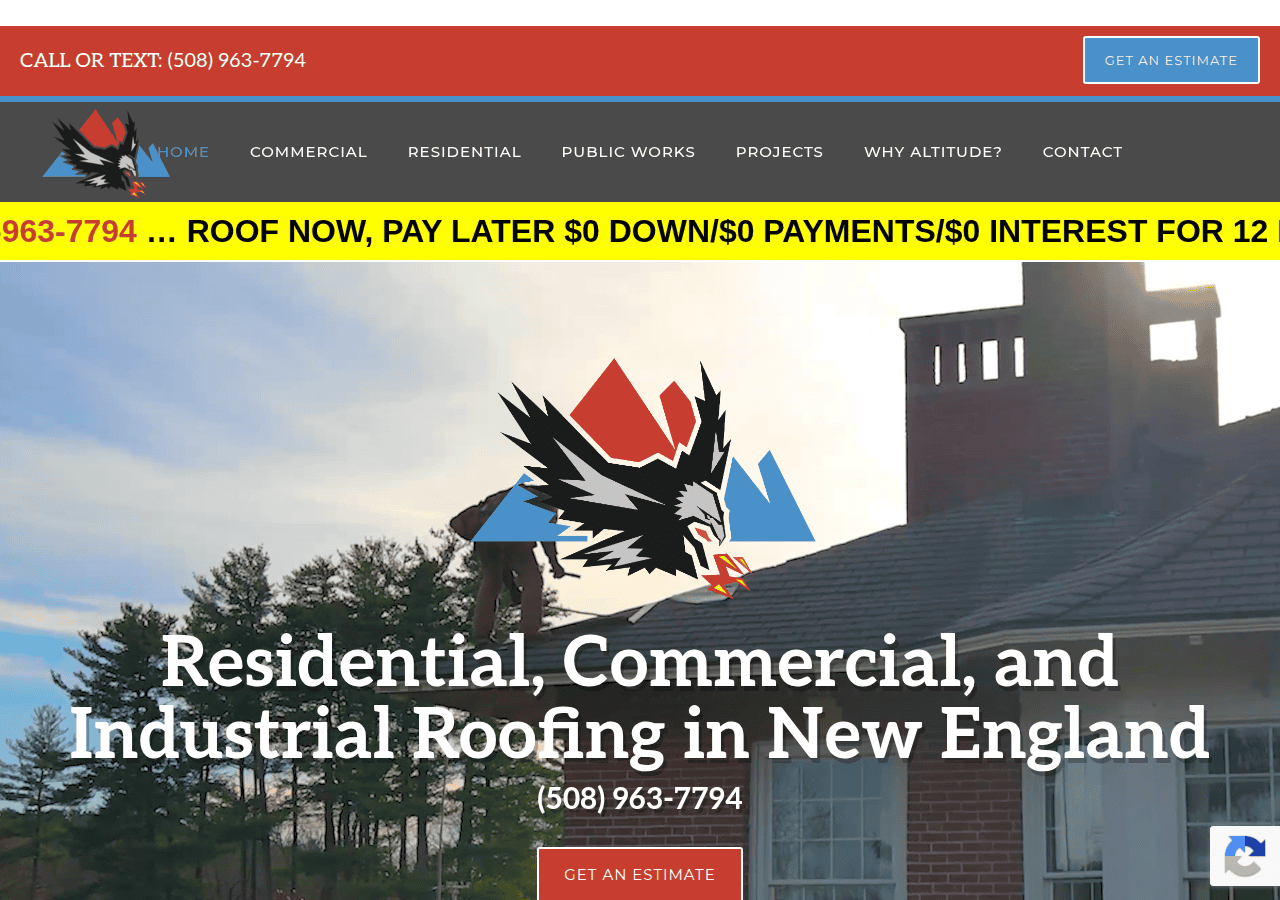 Screenshot of altituderoofingma.com