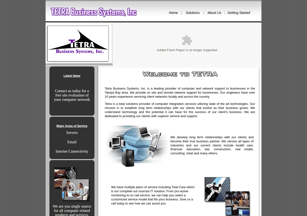 Screenshot of tetrasupport.com