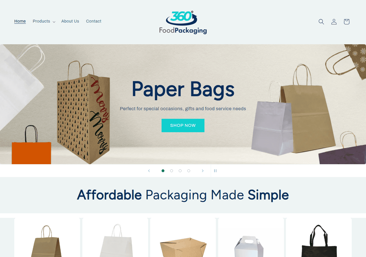 Screenshot of 360foodpackaging.com