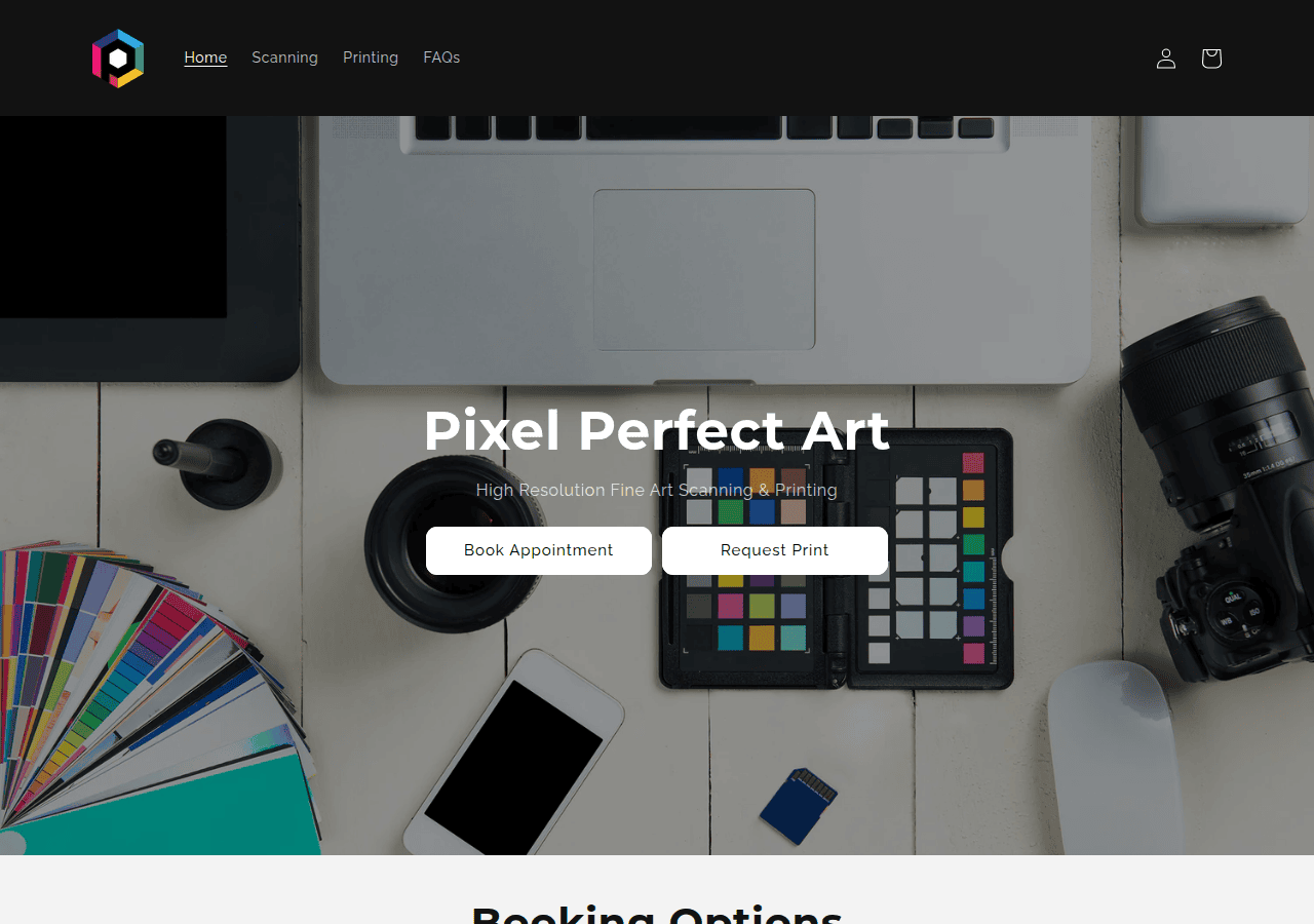Screenshot of pixelperfectart.com