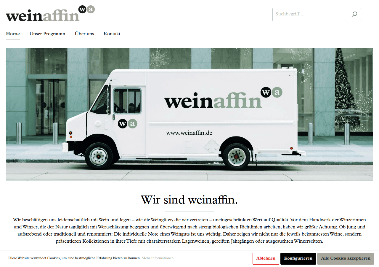 Screenshot of weinaffin.de