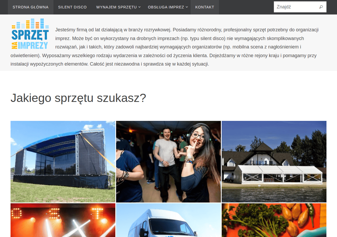 Screenshot of sprzetnaimprezy.pl