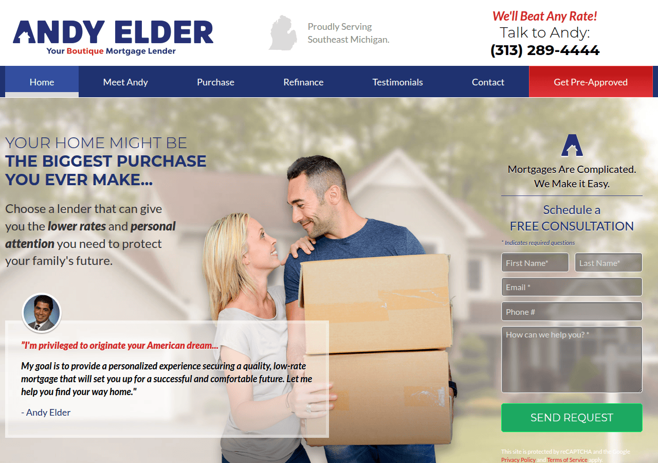 Screenshot of elderfinancegroup.com