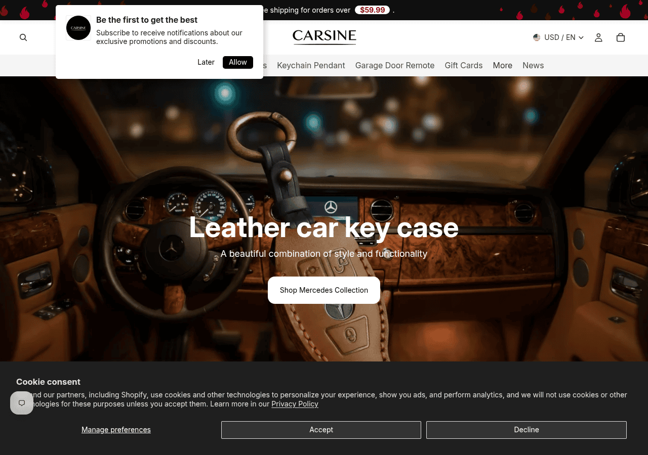 Screenshot of carsine.com