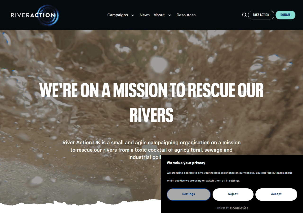 Screenshot of riveractionuk.com