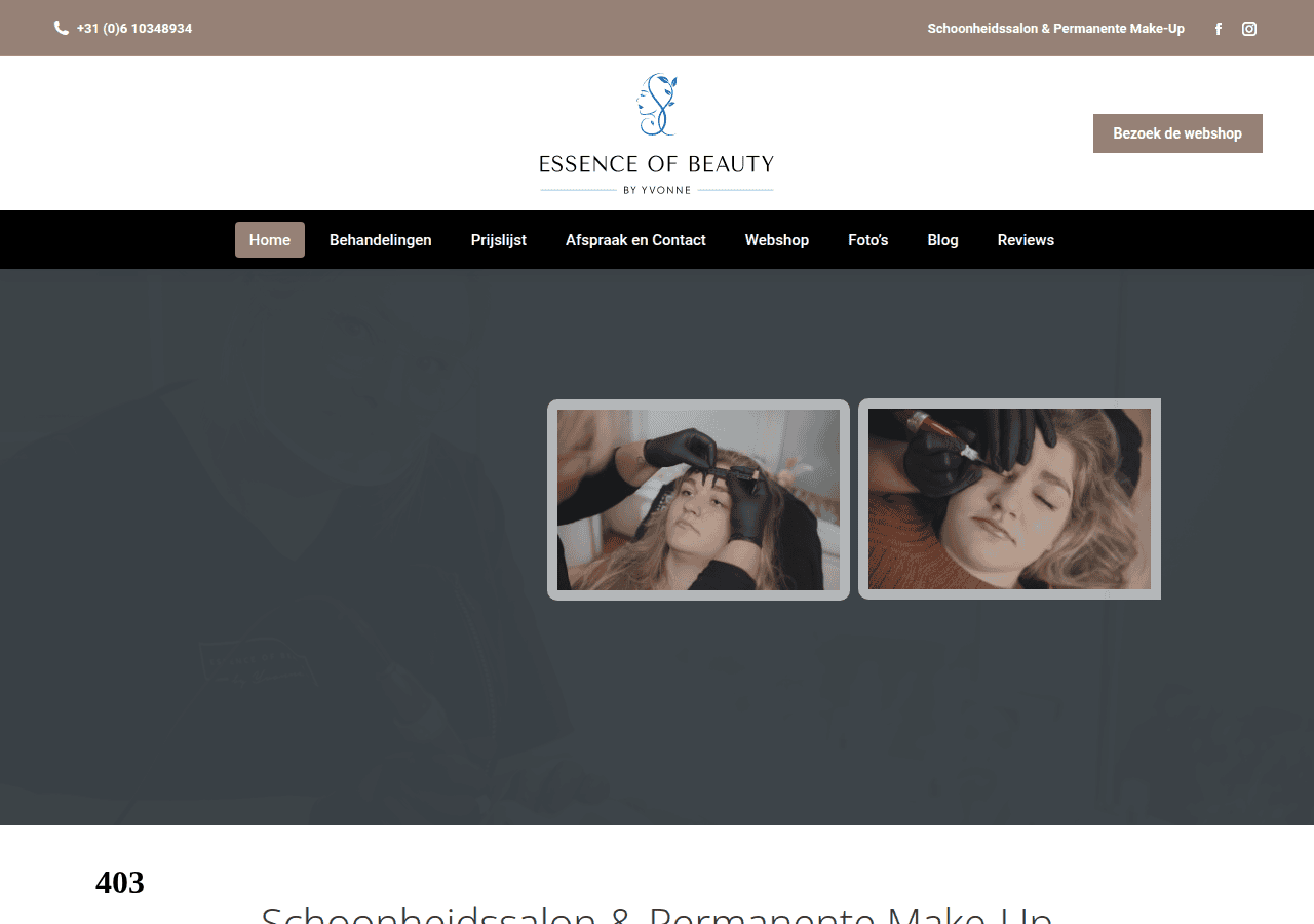 Screenshot of essence-of-beauty.nl
