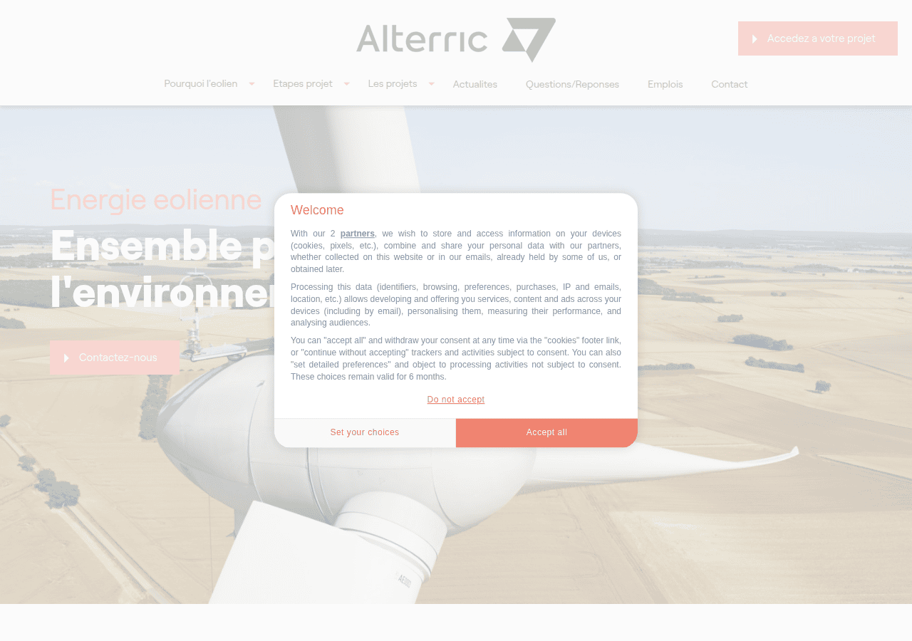 Screenshot of alterric-france.fr