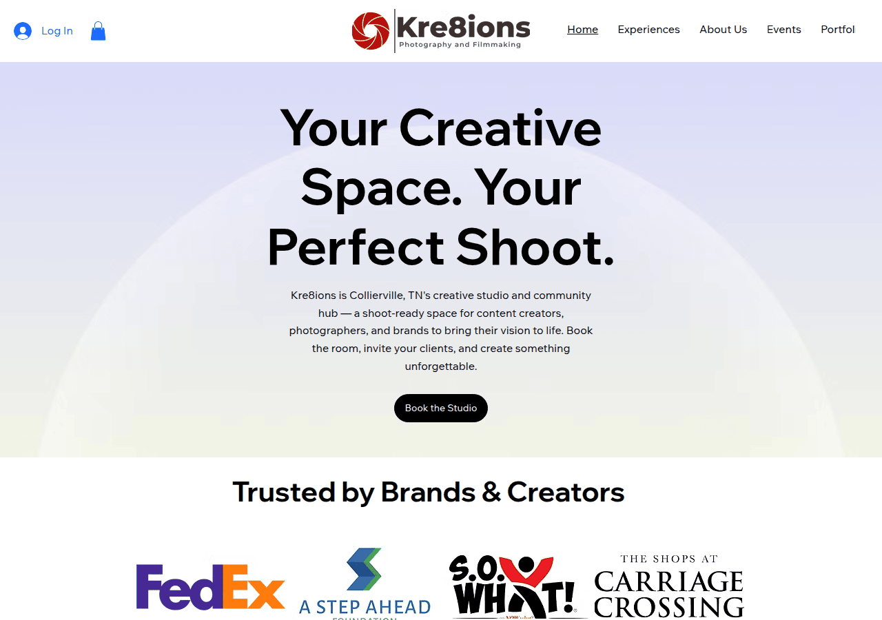 Screenshot of kre8ions.com