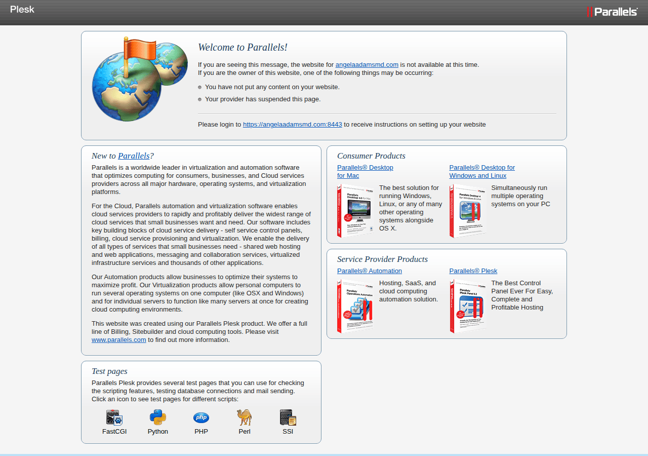 Screenshot of angelaadamsmd.com