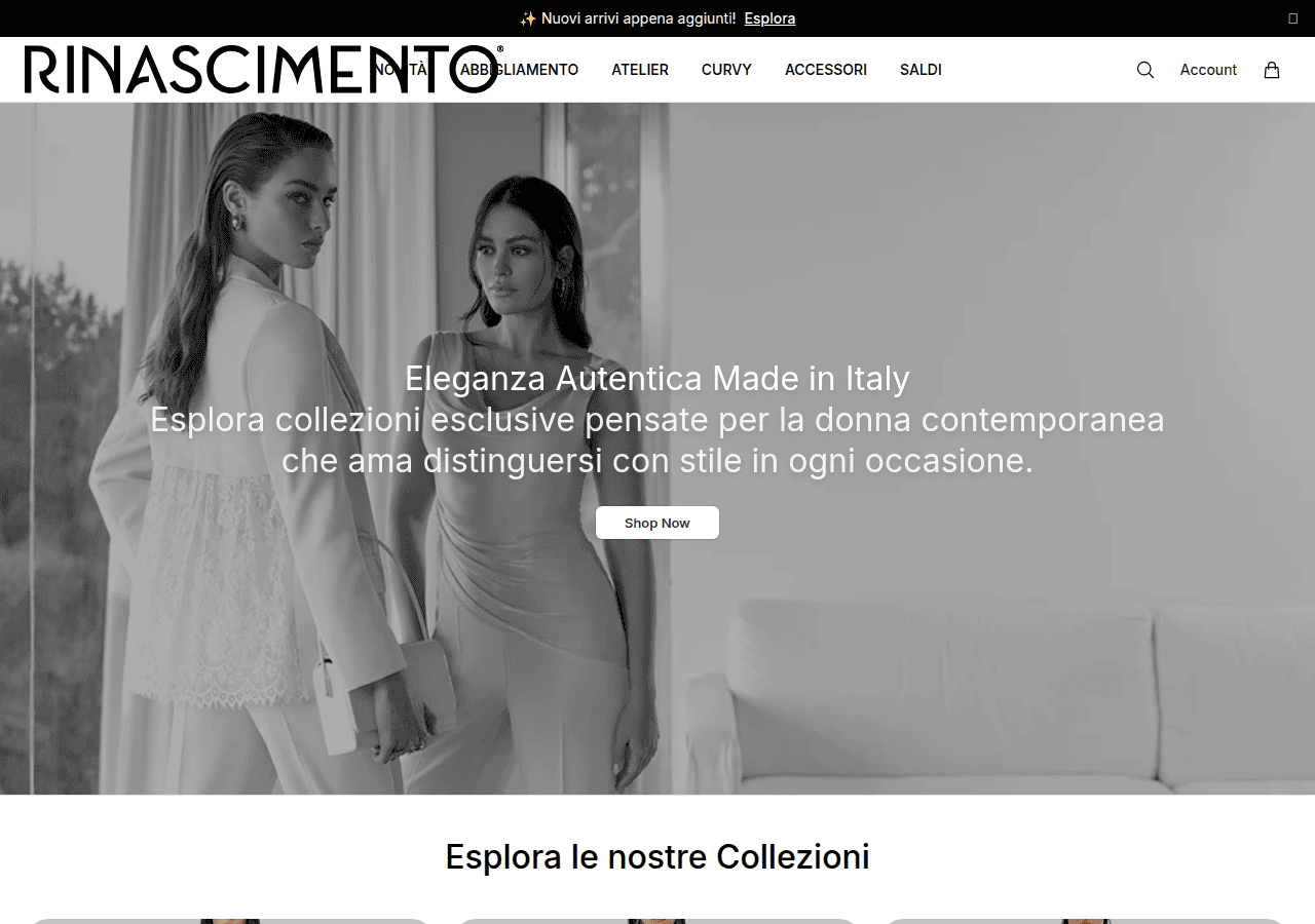 Screenshot of rinascimentoshop.shop