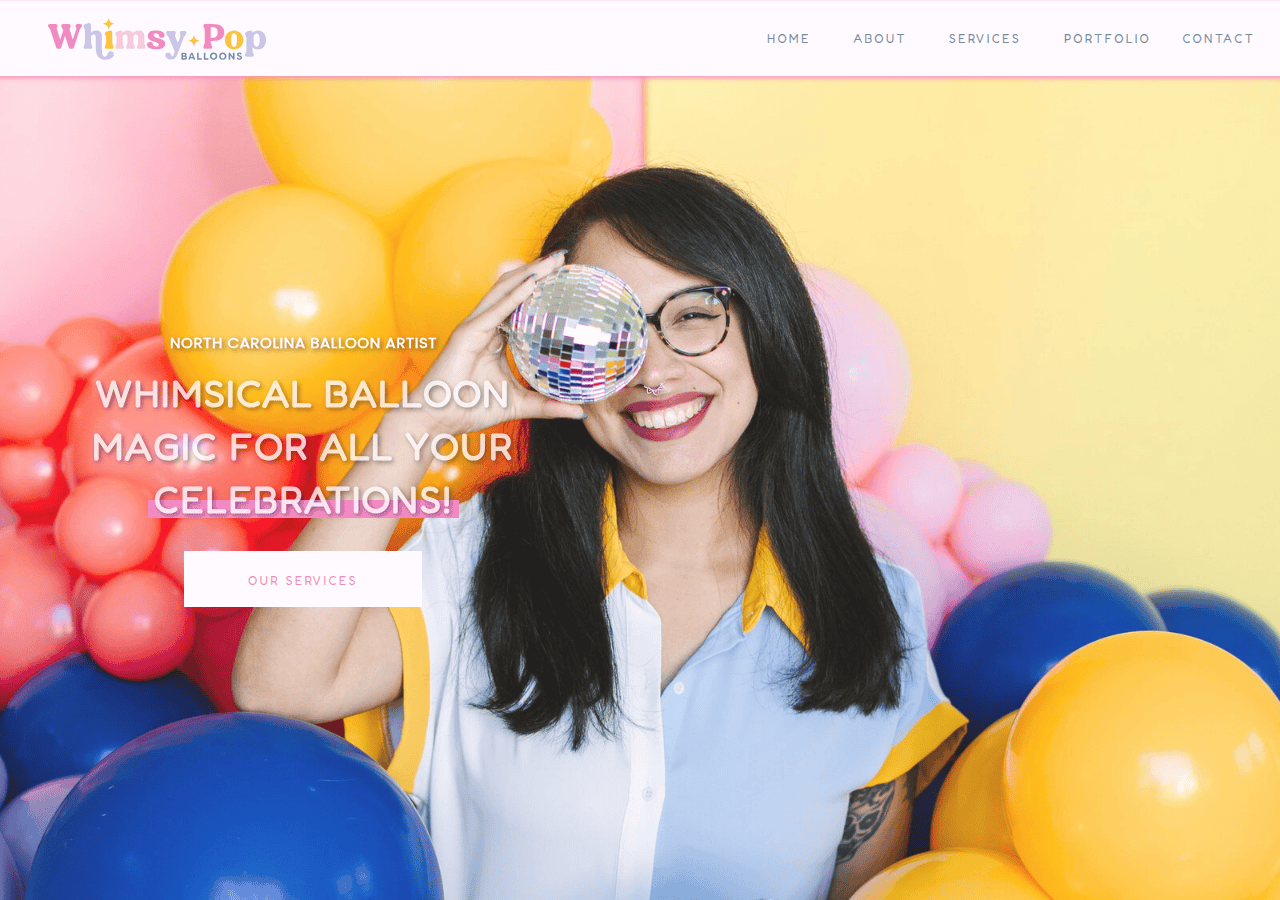 Screenshot of whimsypopballoons.com