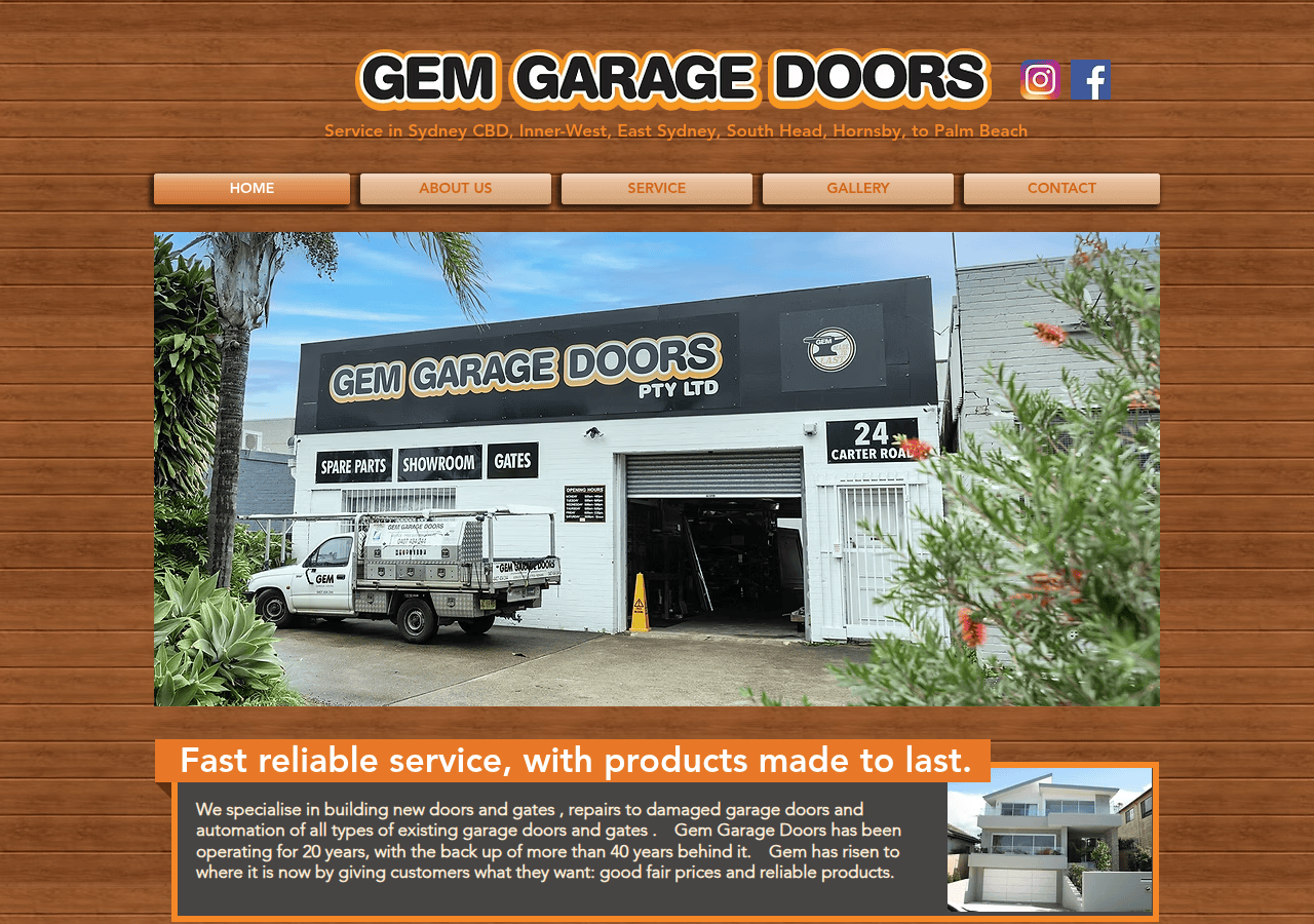 Screenshot of gemgaragedoors.com.au