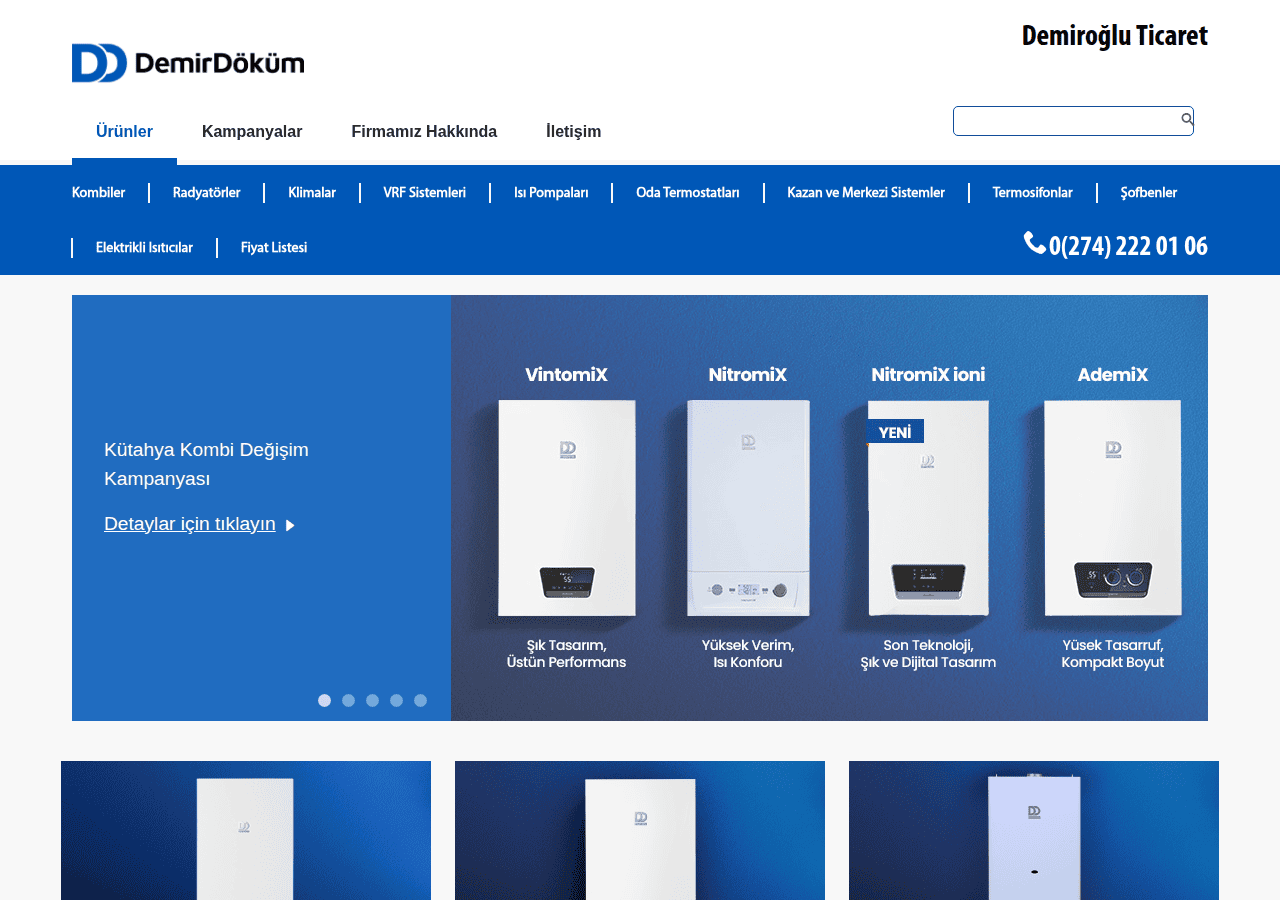 Screenshot of demirdokumkutahya.com.tr