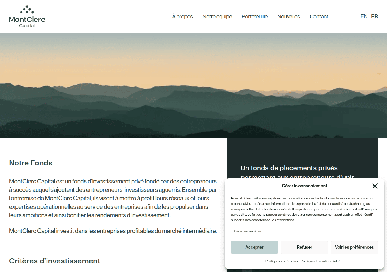Screenshot of montclerc.ca