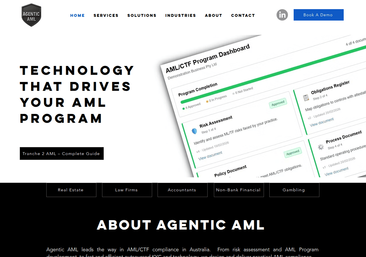 Screenshot of agenticaml.com.au