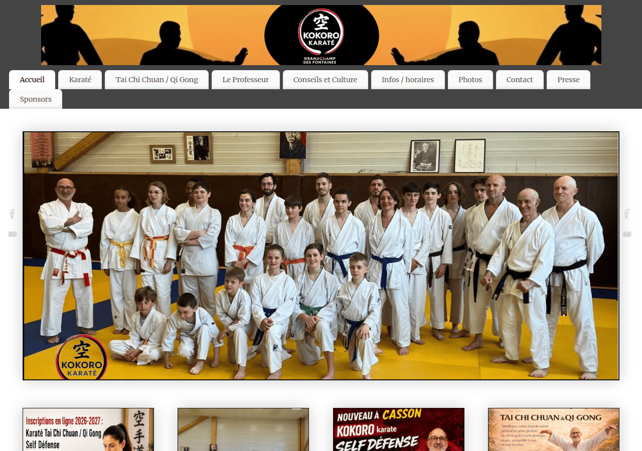 Screenshot of kokoro-karate.fr