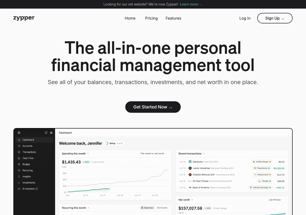 Screenshot of zypper.com