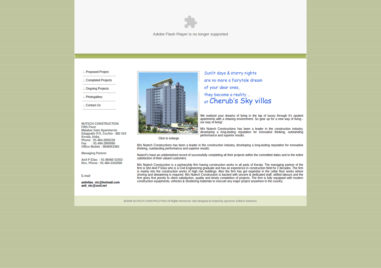 Screenshot of nutechconstructions.com