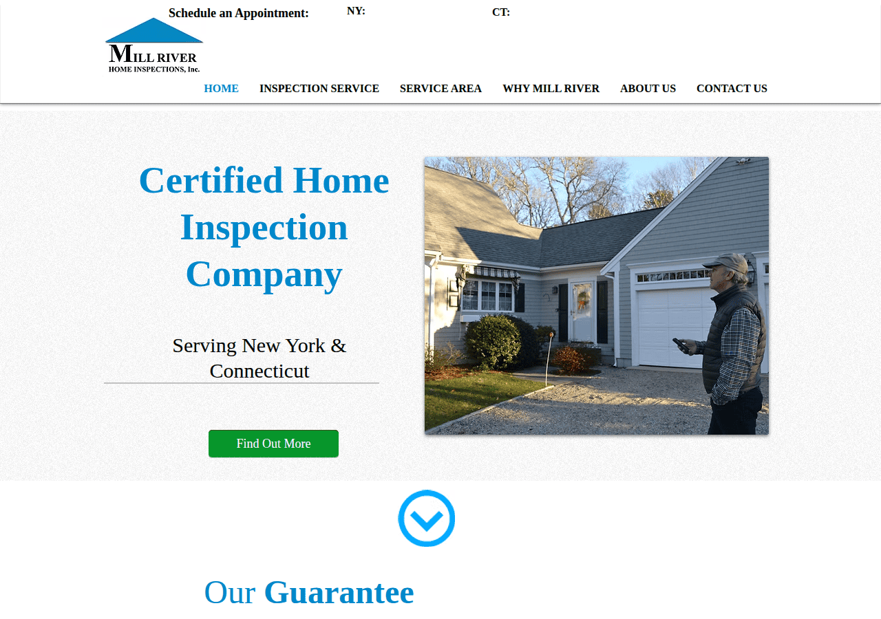 Screenshot of millriverhomeinspections.com