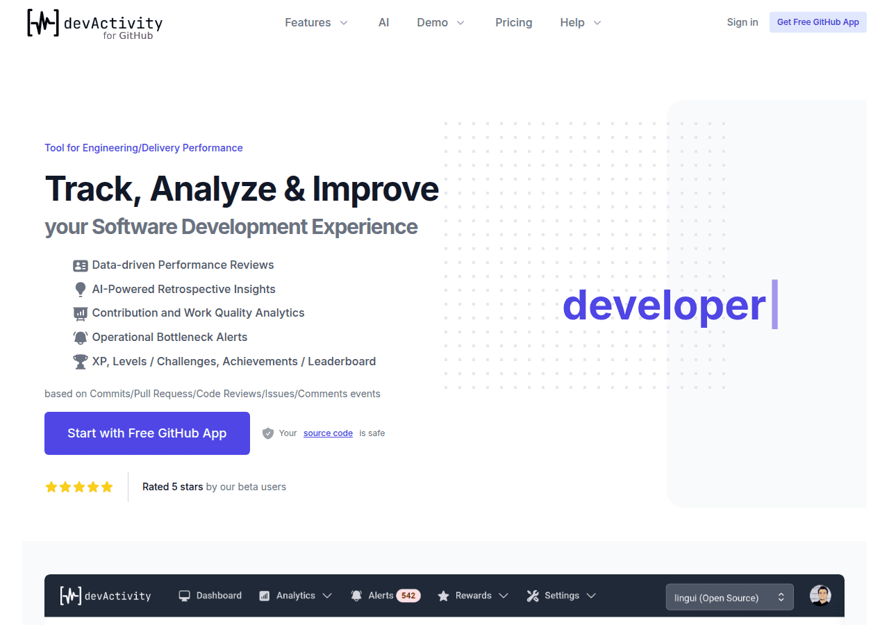 Screenshot of devactivity.com